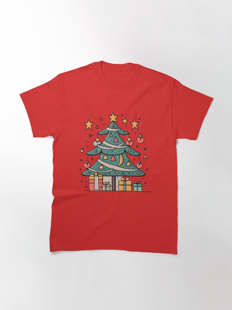 Thumbnail 3 of 7, Classic T-Shirt, Modern Christmas Tree Minimalistic Drawing designed and sold by Patricks-Art.