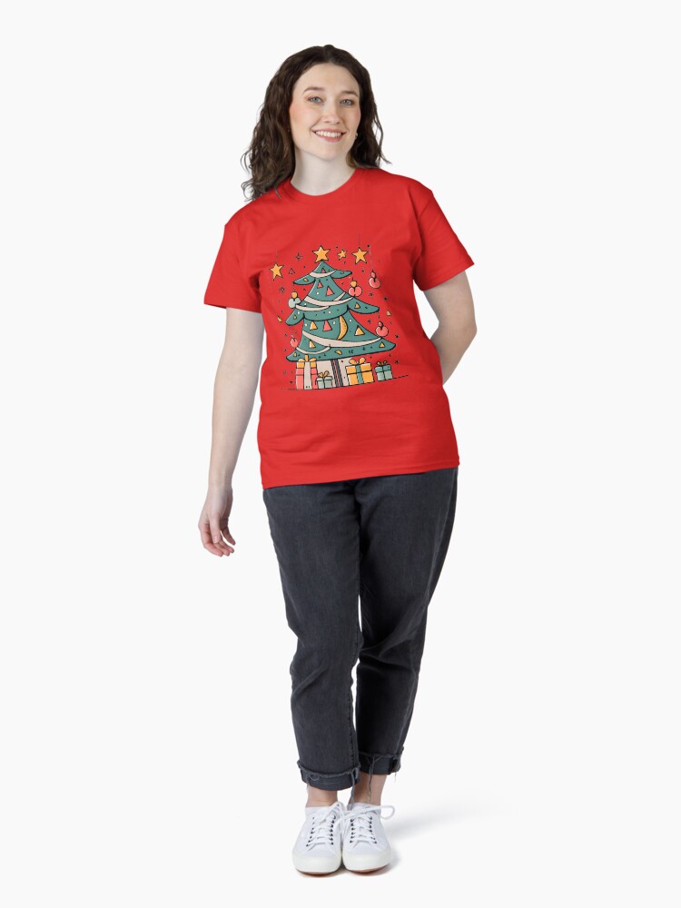 Thumbnail 4 of 7, Classic T-Shirt, Modern Christmas Tree Minimalistic Drawing designed and sold by Patricks-Art.