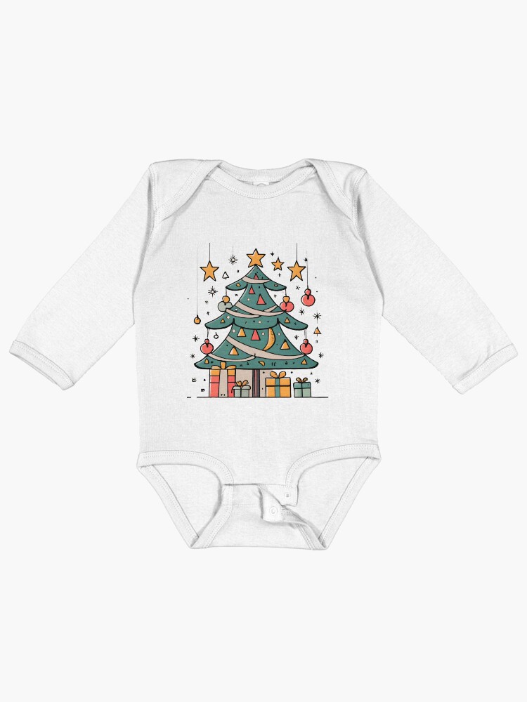 Thumbnail 1 of 2, Baby One-Piece, Modern Christmas Tree Minimalistic Drawing designed and sold by Patricks-Art.