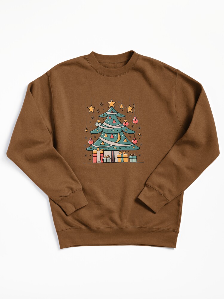 Thumbnail 2 of 7, Pullover Sweatshirt, Modern Christmas Tree Minimalistic Drawing designed and sold by Patricks-Art.