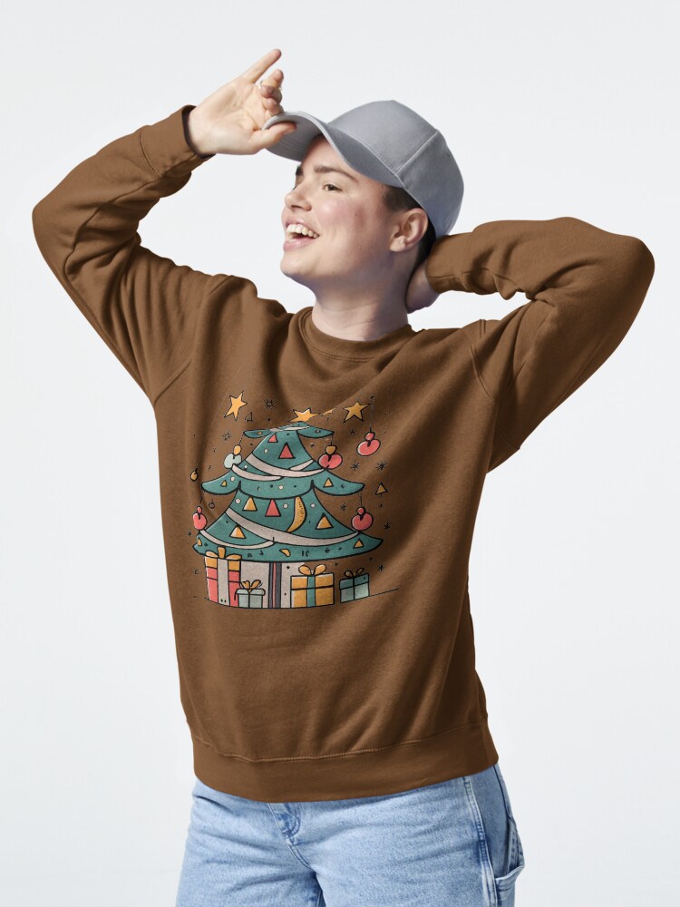 Thumbnail 5 of 7, Pullover Sweatshirt, Modern Christmas Tree Minimalistic Drawing designed and sold by Patricks-Art.