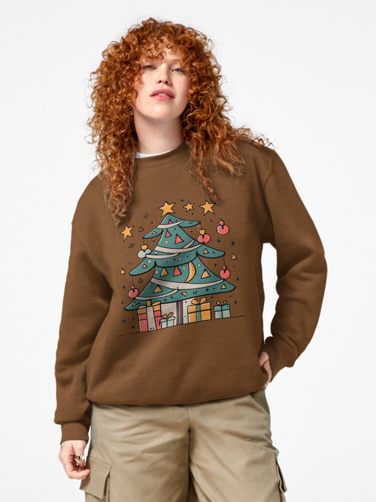 Thumbnail 4 of 7, Pullover Sweatshirt, Modern Christmas Tree Minimalistic Drawing designed and sold by Patricks-Art.