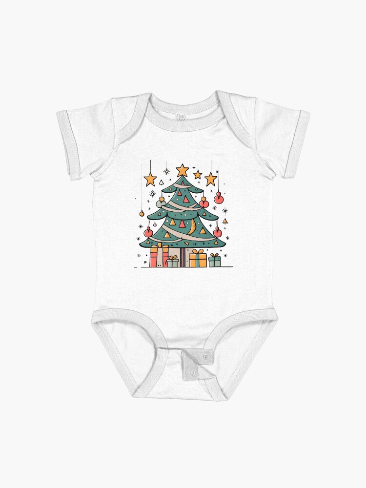 Thumbnail 1 of 2, Baby One-Piece, Modern Christmas Tree Minimalistic Drawing designed and sold by Patricks-Art.