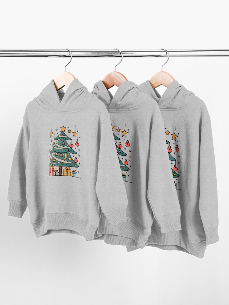 Thumbnail 3 of 5, Toddler Pullover Hoodie, Modern Christmas Tree Minimalistic Drawing designed and sold by Patricks-Art.