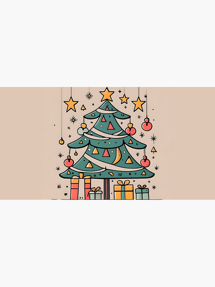 Thumbnail 5 of 5, Mouse Pad, Modern Christmas Tree Minimalistic Drawing designed and sold by Patricks-Art.