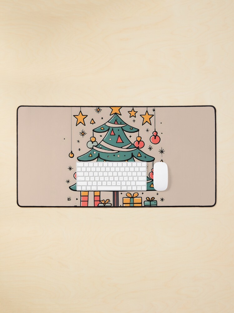 Thumbnail 1 of 5, Mouse Pad, Modern Christmas Tree Minimalistic Drawing designed and sold by Patricks-Art.