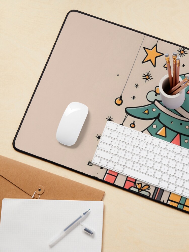 Thumbnail 3 of 5, Mouse Pad, Modern Christmas Tree Minimalistic Drawing designed and sold by Patricks-Art.