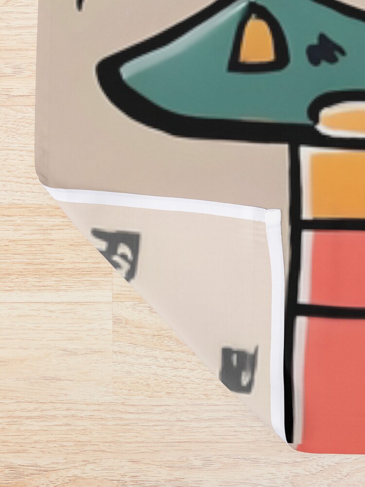 Thumbnail 2 of 5, Shower Curtain, Modern Christmas Tree Minimalistic Drawing designed and sold by Patricks-Art.