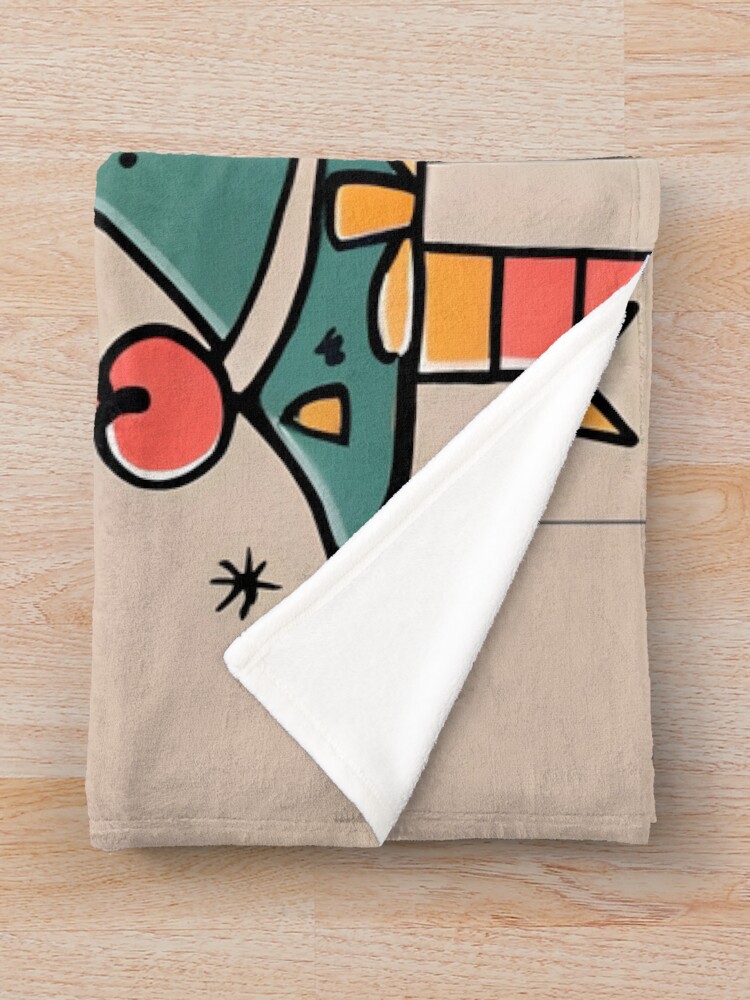 Thumbnail 3 of 6, Throw Blanket, Modern Christmas Tree Minimalistic Drawing designed and sold by Patricks-Art.