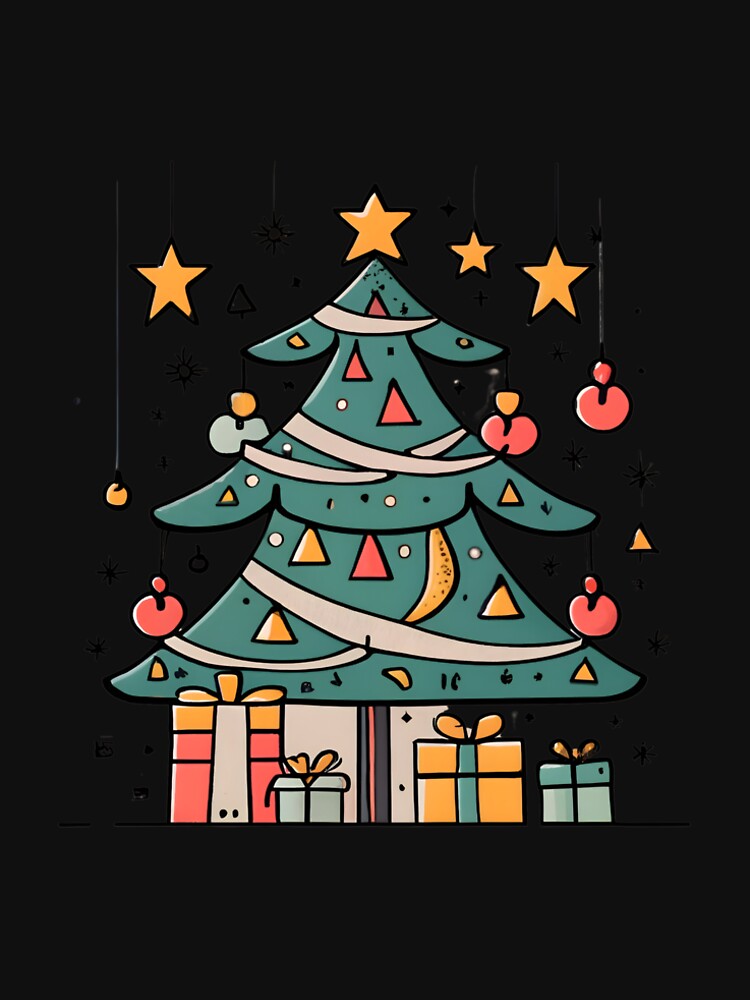 Thumbnail 6 of 6, Premium T-Shirt, Modern Christmas Tree Minimalistic Drawing designed and sold by Patricks-Art.