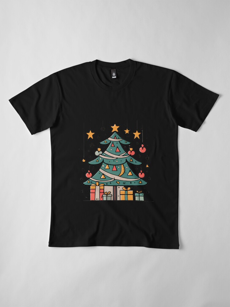 Thumbnail 4 of 6, Premium T-Shirt, Modern Christmas Tree Minimalistic Drawing designed and sold by Patricks-Art.