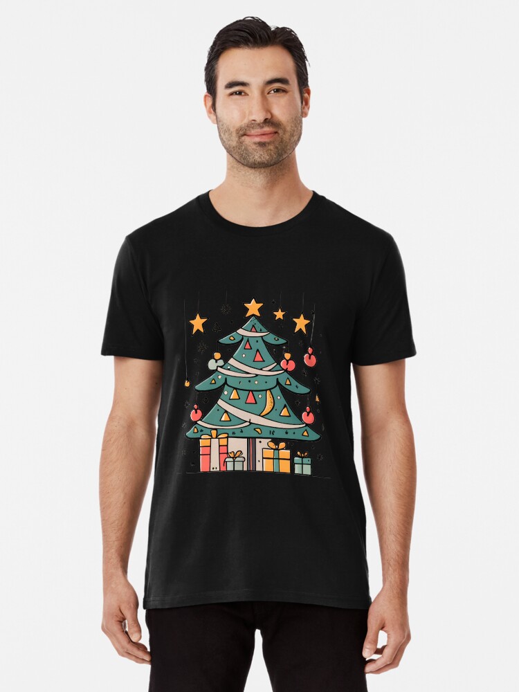 Thumbnail 1 of 6, Premium T-Shirt, Modern Christmas Tree Minimalistic Drawing designed and sold by Patricks-Art.