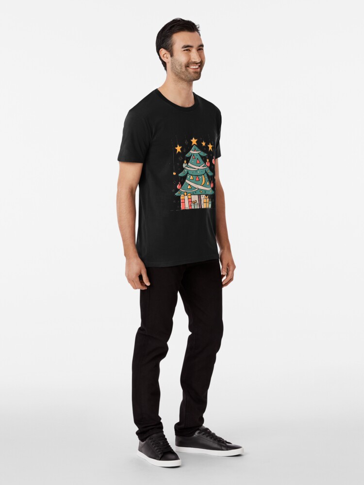 Thumbnail 3 of 6, Premium T-Shirt, Modern Christmas Tree Minimalistic Drawing designed and sold by Patricks-Art.