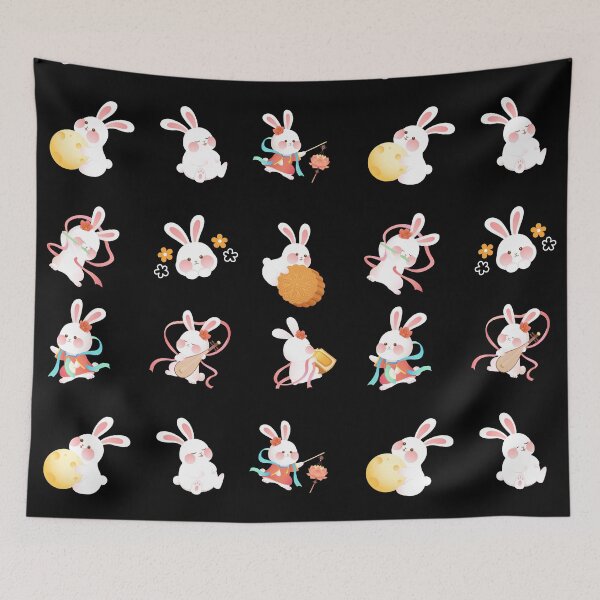 Item preview, Cute Korean Thanks Giving Day Rabbit - 추석 (Chuseok) designed and sold by patternjp.