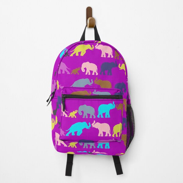 Item preview, Colorful elephants, marching on bright pink background great for kids designed and sold by WildCanyon.