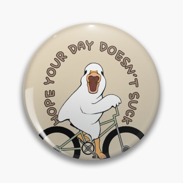 Item preview, Funny Happy Duck Hope Your Day Doesnt Suck Green Bike designed and sold by ViewerEqualsPhoton.