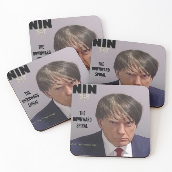 Item preview, NIN The Downward Spiral Trump Mugshot designed and sold by Daily Millennial Times.