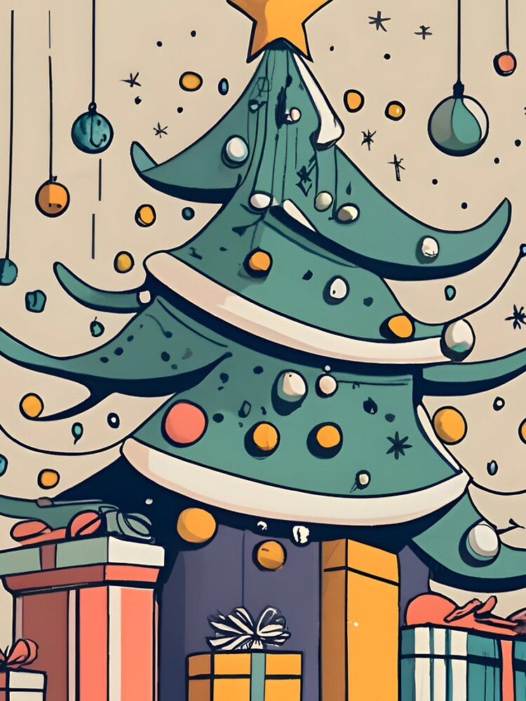 Thumbnail 4 of 4, iPhone Case, Modern Christmas Tree Minimalistic Drawing designed and sold by Patricks-Art.