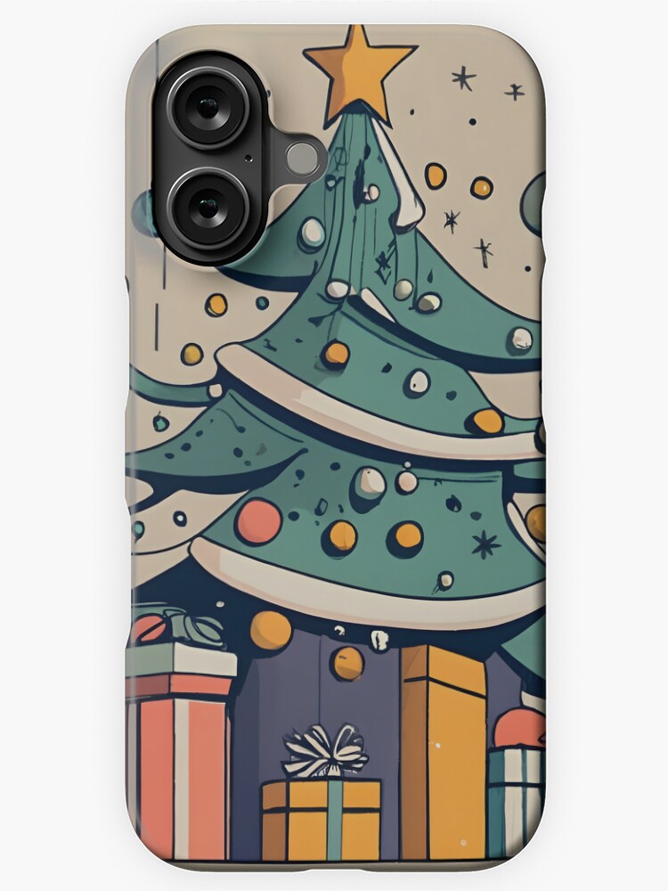 Thumbnail 1 of 4, iPhone Case, Modern Christmas Tree Minimalistic Drawing designed and sold by Patricks-Art.