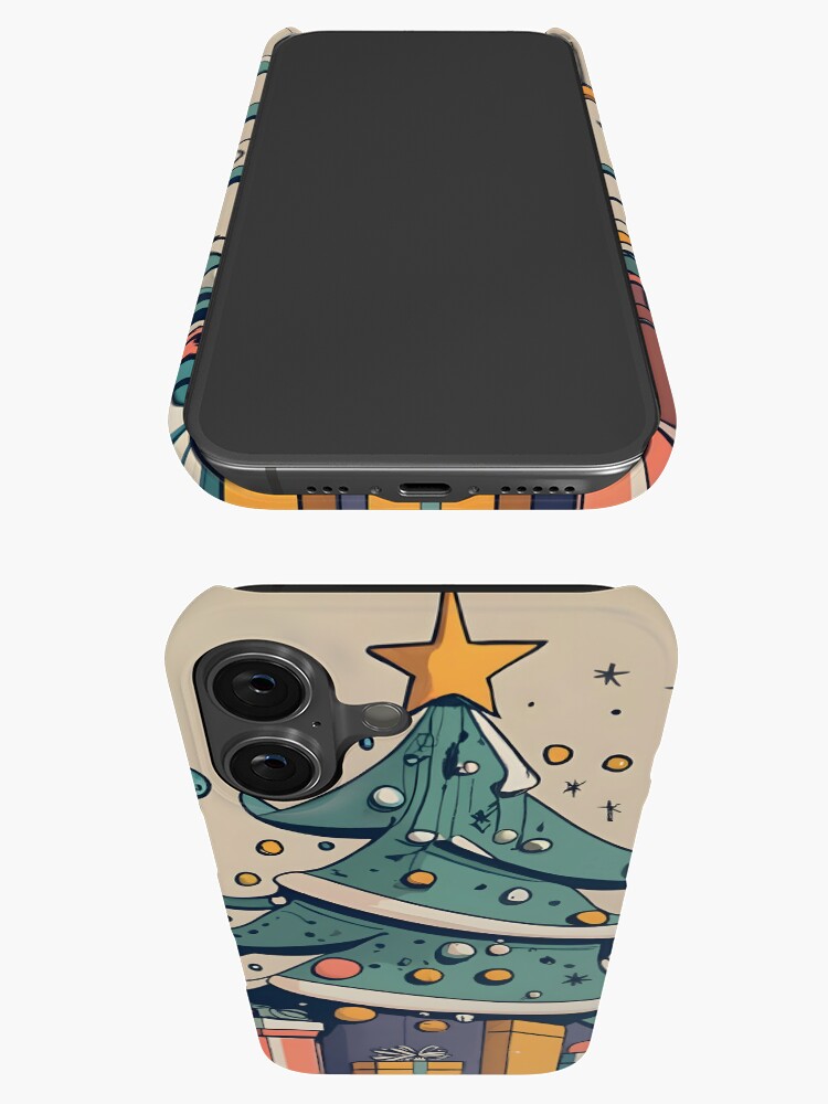 Thumbnail 3 of 4, iPhone Case, Modern Christmas Tree Minimalistic Drawing designed and sold by Patricks-Art.