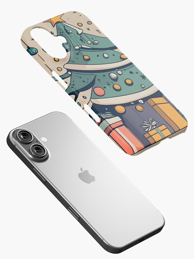 Thumbnail 2 of 4, iPhone Case, Modern Christmas Tree Minimalistic Drawing designed and sold by Patricks-Art.