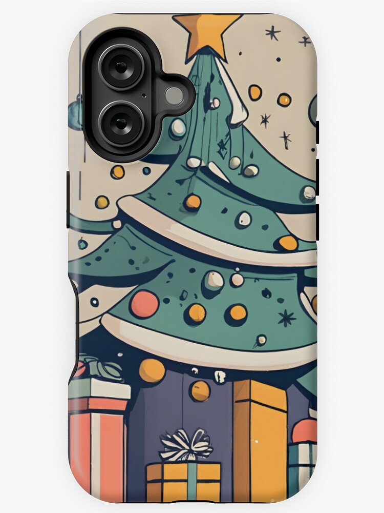 Thumbnail 1 of 4, iPhone Case, Modern Christmas Tree Minimalistic Drawing designed and sold by Patricks-Art.