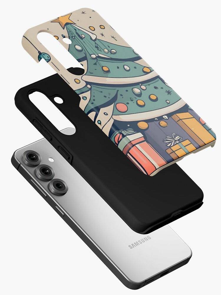 Thumbnail 2 of 4, Samsung Galaxy Phone Case, Modern Christmas Tree Minimalistic Drawing designed and sold by Patricks-Art.