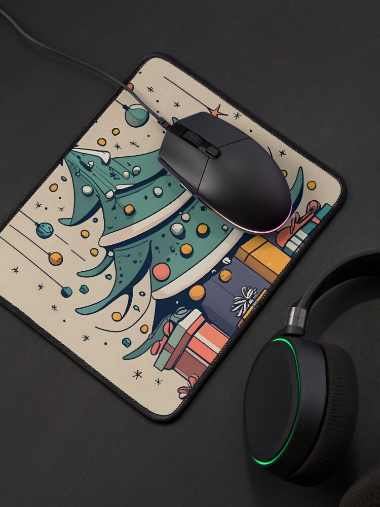 Thumbnail 4 of 5, Mouse Pad, Modern Christmas Tree Minimalistic Drawing designed and sold by Patricks-Art.