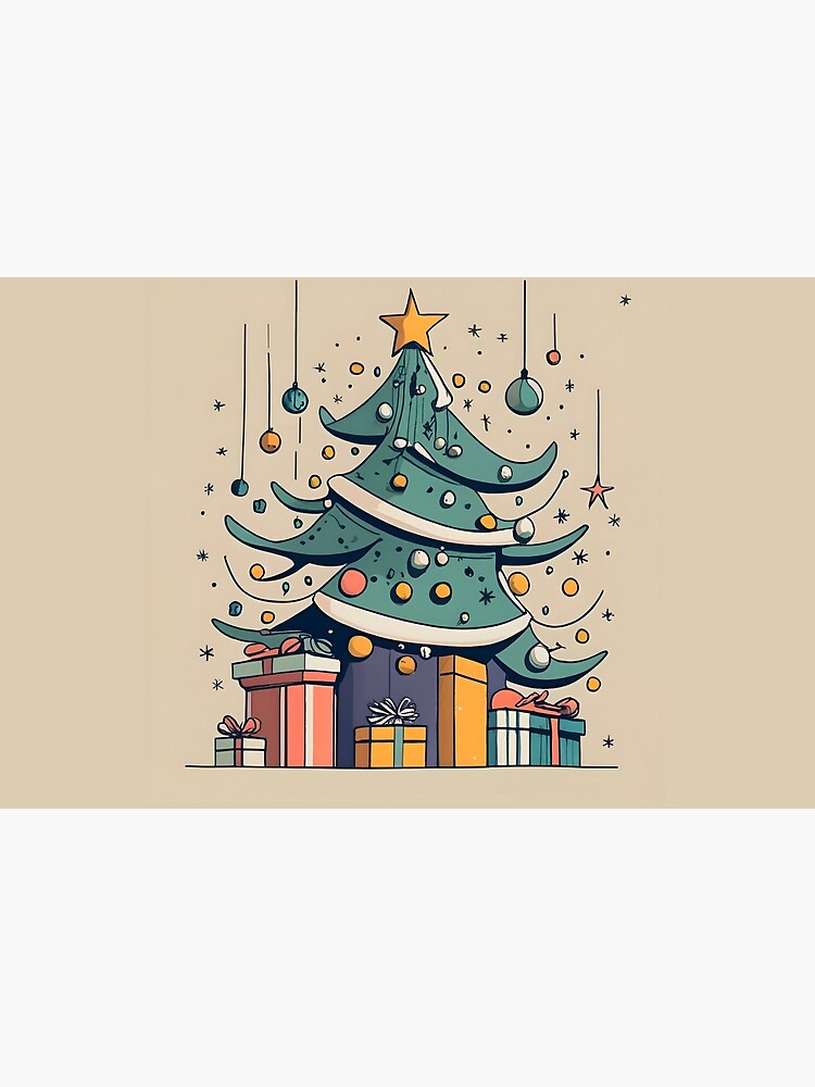 Thumbnail 2 of 2, Laptop Sleeve, Modern Christmas Tree Minimalistic Drawing designed and sold by Patricks-Art.