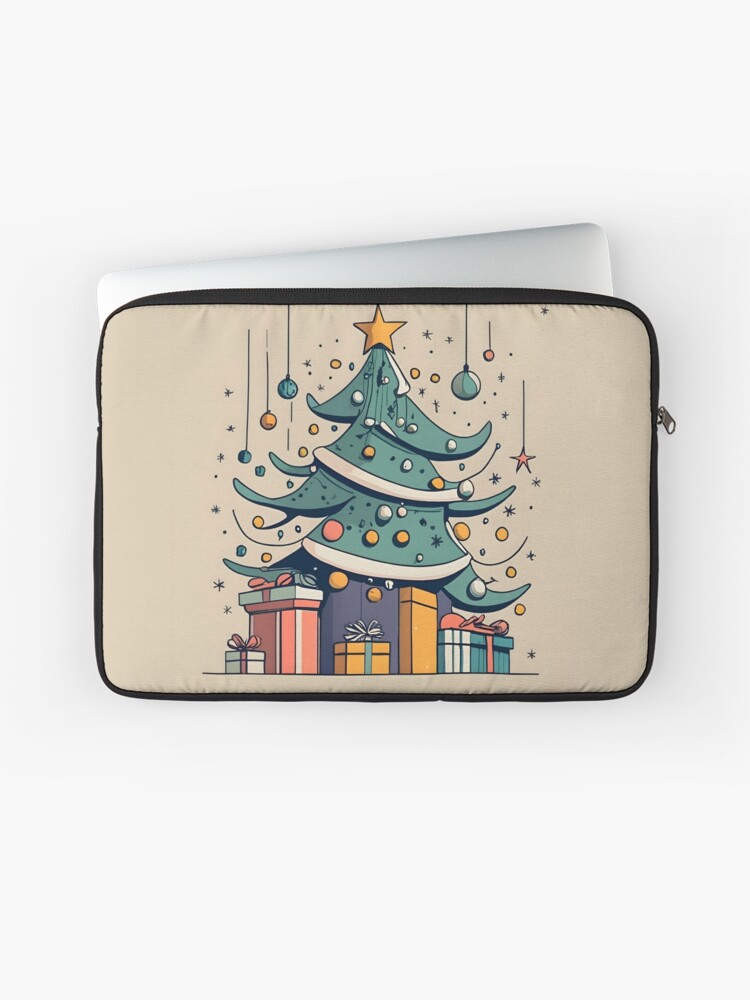 Thumbnail 1 of 2, Laptop Sleeve, Modern Christmas Tree Minimalistic Drawing designed and sold by Patricks-Art.