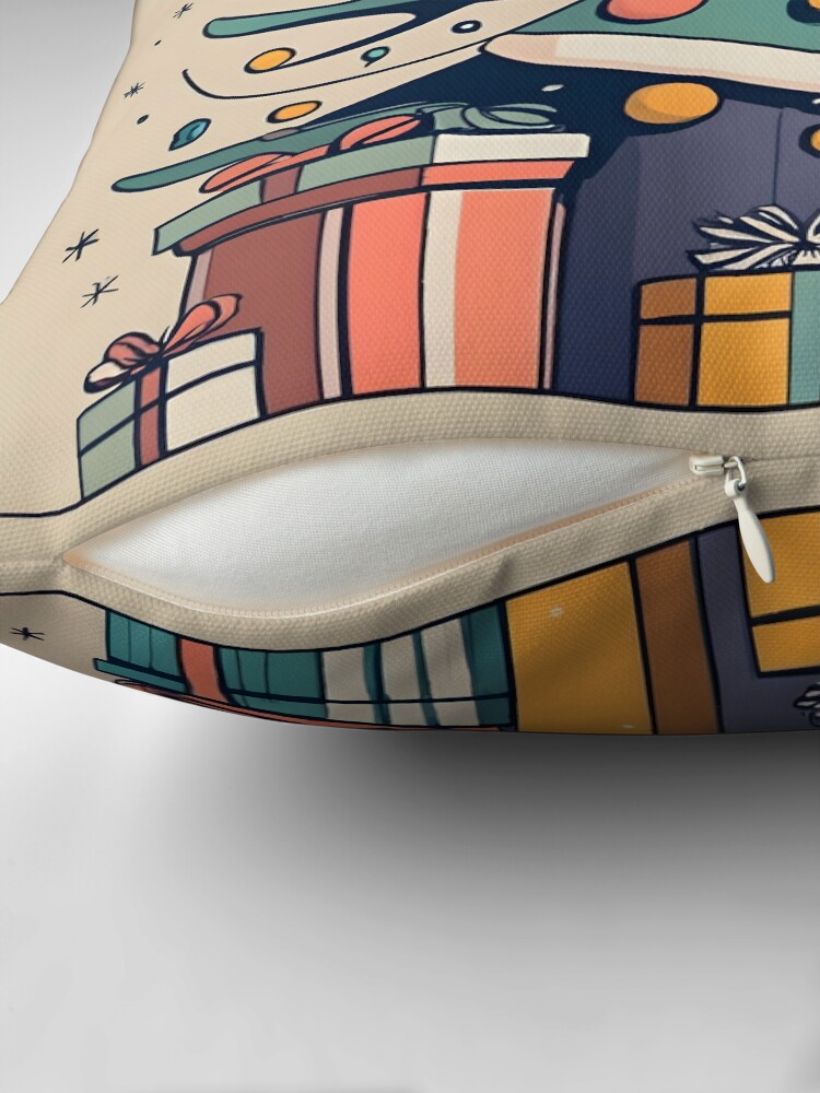 Thumbnail 2 of 4, Pillow, Modern Christmas Tree Minimalistic Drawing designed and sold by Patricks-Art.