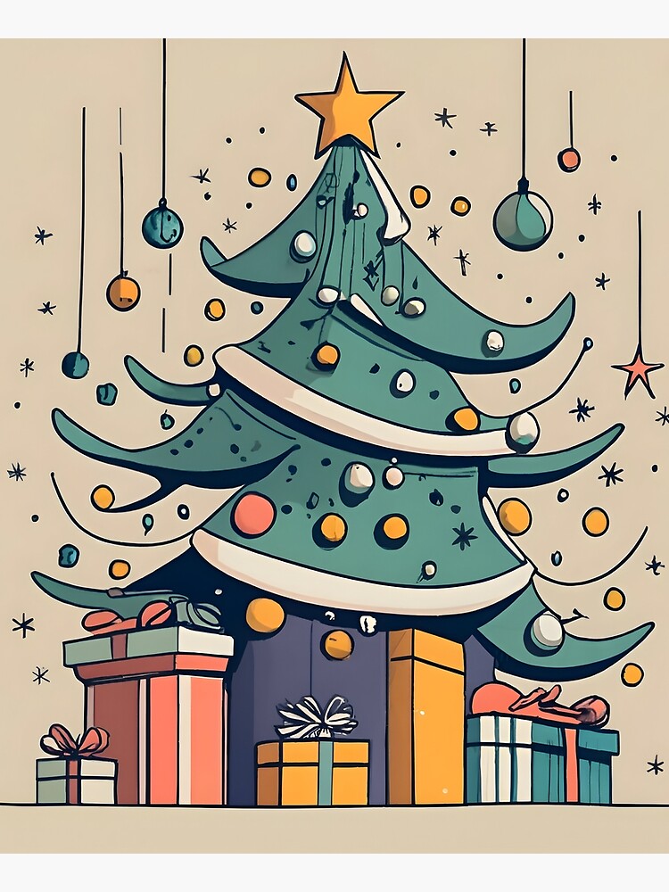 Thumbnail 6 of 6, Apron, Modern Christmas Tree Minimalistic Drawing designed and sold by Patricks-Art.
