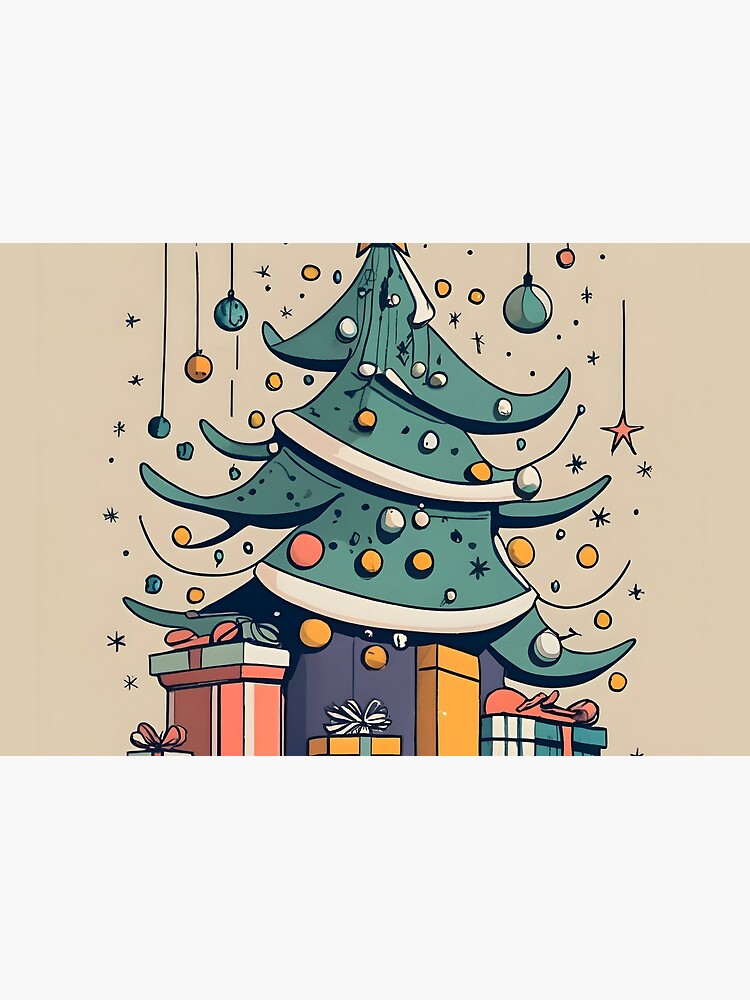 Thumbnail 2 of 2, Jigsaw Puzzle, Modern Christmas Tree Minimalistic Drawing designed and sold by Patricks-Art.