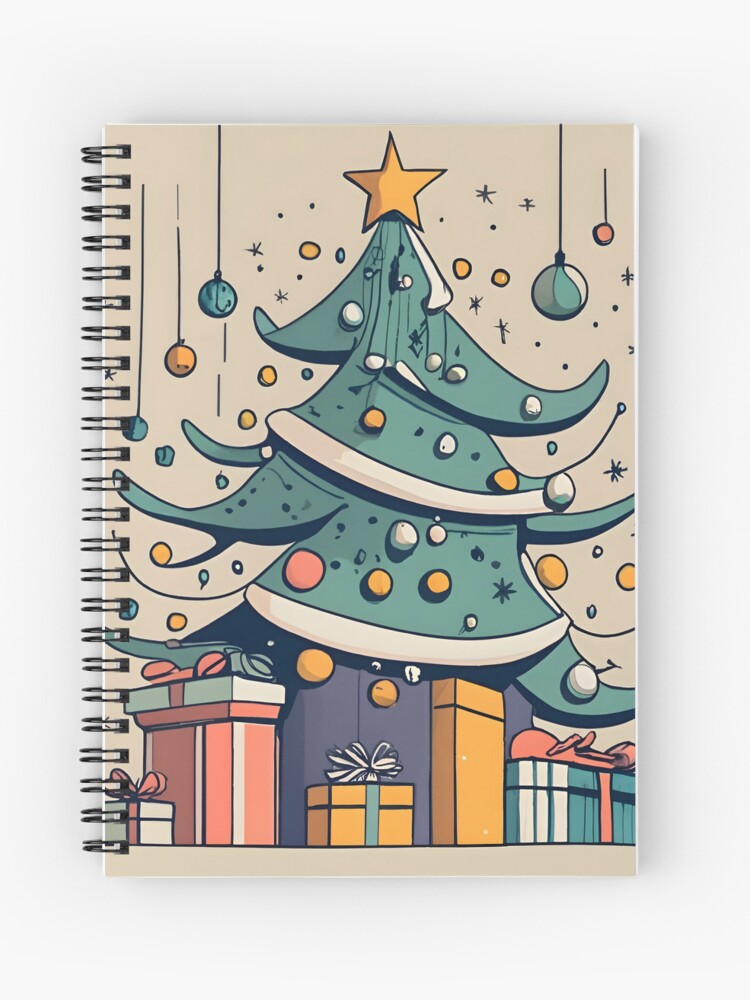 Thumbnail 1 of 3, Journal, Modern Christmas Tree Minimalistic Drawing designed and sold by Patricks-Art.