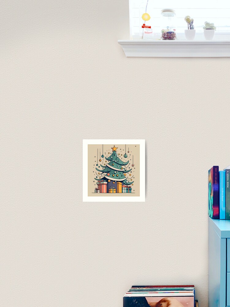 Thumbnail 1 of 3, Art Print, Modern Christmas Tree Minimalistic Drawing designed and sold by Patricks-Art.