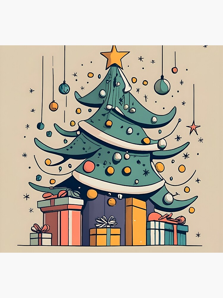 Thumbnail 5 of 5, Socks, Modern Christmas Tree Minimalistic Drawing designed and sold by Patricks-Art.