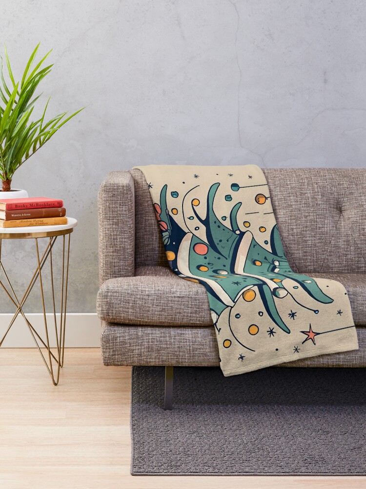 Thumbnail 2 of 6, Throw Blanket, Modern Christmas Tree Minimalistic Drawing designed and sold by Patricks-Art.