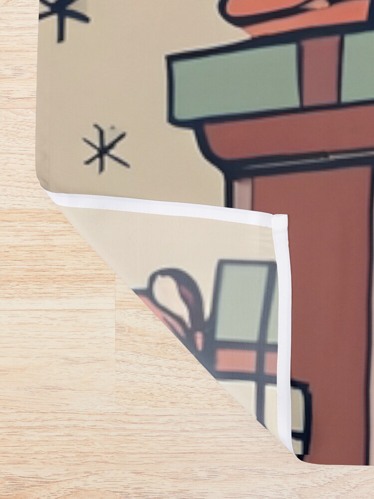 Thumbnail 2 of 5, Shower Curtain, Modern Christmas Tree Minimalistic Drawing designed and sold by Patricks-Art.