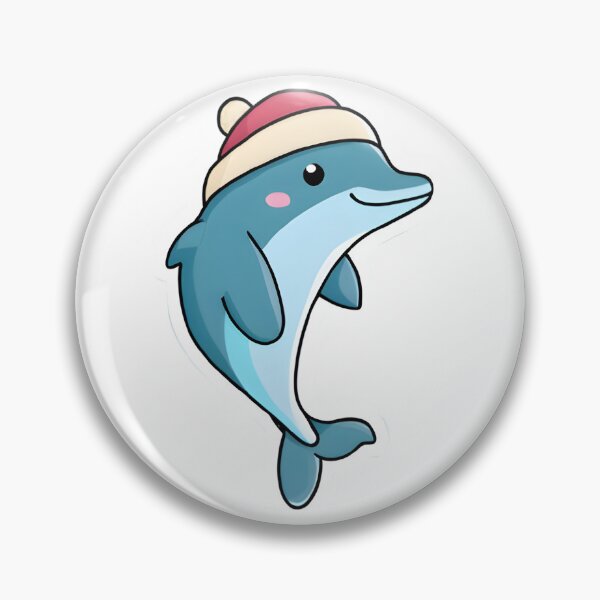 Item preview, cute blue winter dolphin sticker designed and sold by denakh.