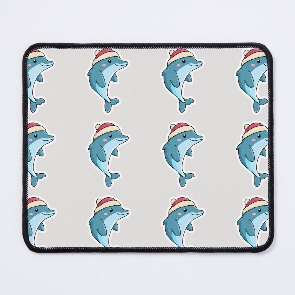 Item preview, cute blue winter dolphin sticker designed and sold by denakh.