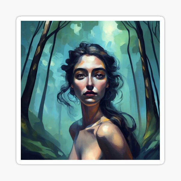 Item preview, Outdoor portrait of a young woman in a forest designed and sold by Lefteris Betsis.