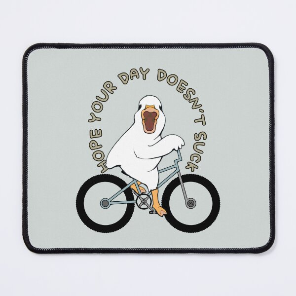 Item preview, Funny Happy Duck Hope Your Day Doesnt Suck Blue Bike designed and sold by ViewerEqualsPhoton.