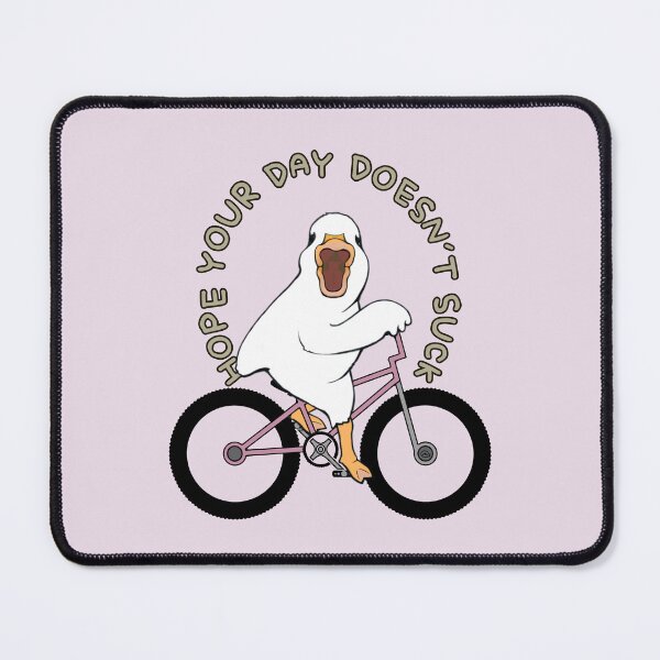 Item preview, Funny Happy Duck Hope Your Day Doesnt Suck Pink Bike designed and sold by ViewerEqualsPhoton.