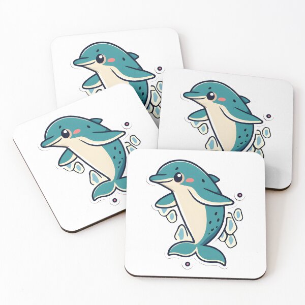 Item preview, Blue funny dolphin sticker designed and sold by denakh.