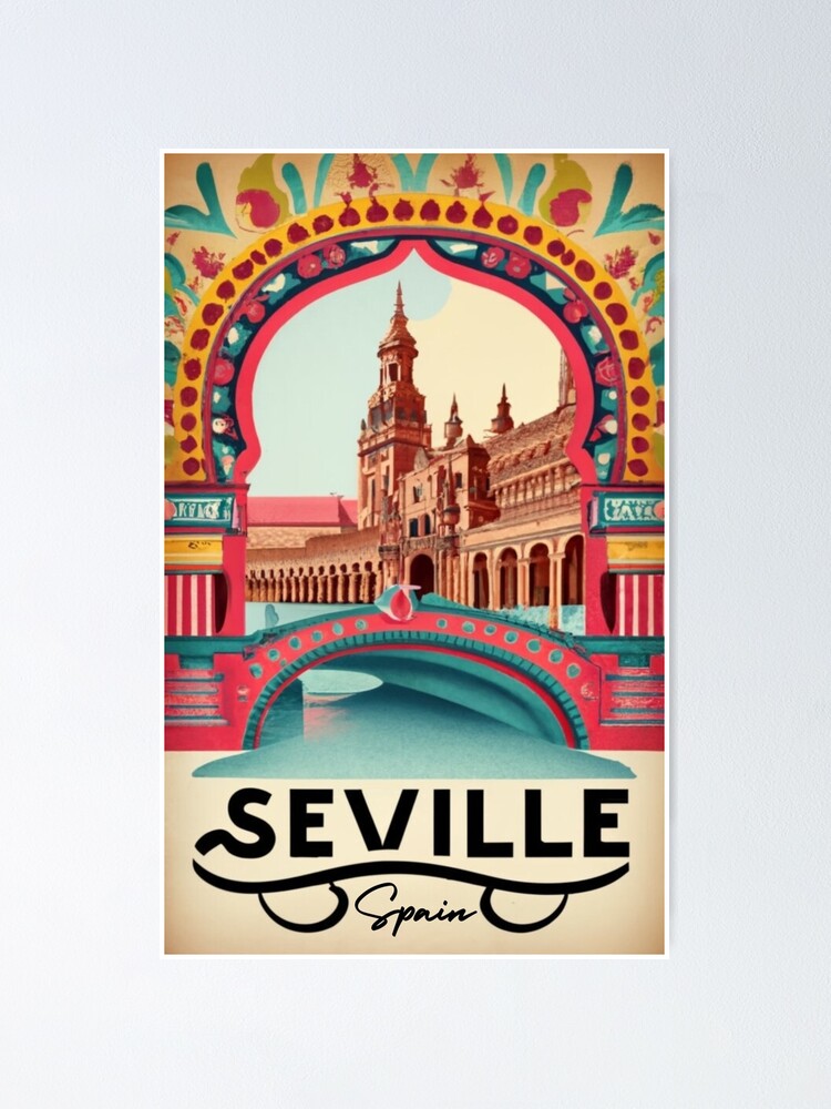 Seville Spain Vintage Minimal Retro Travel Poster | Poster