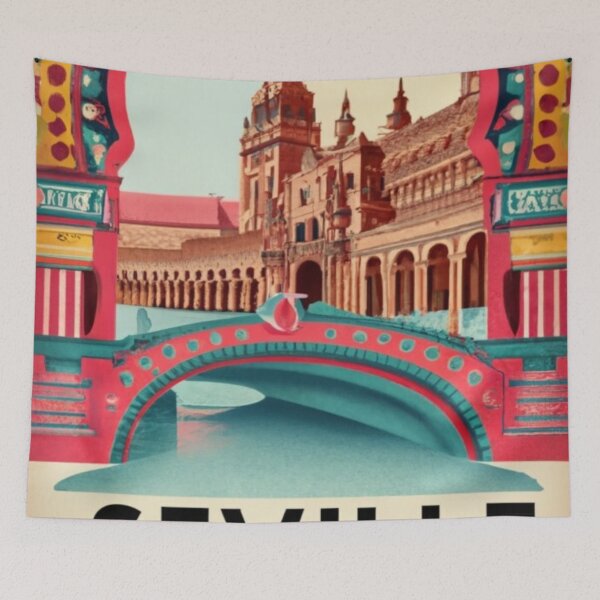 Item preview, A Vintage Travel Art of Seville - Spain  designed and sold by GoodOldVintage.