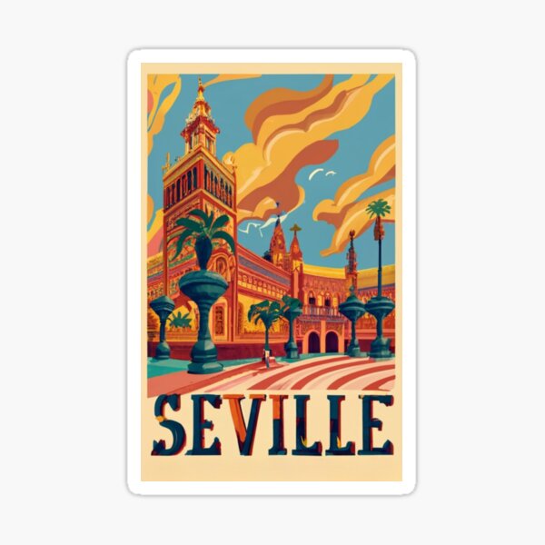 Item preview, A Vintage Travel Art of Seville - Spain  designed and sold by GoodOldVintage.