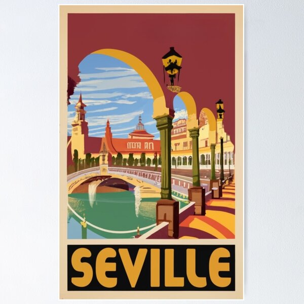 Item preview, A Vintage Travel Art of Seville - Spain  designed and sold by GoodOldVintage.