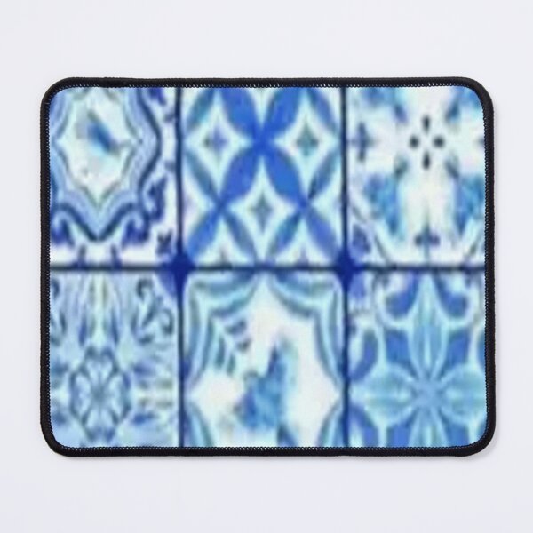 Item preview, SIX BLUE-WHITE ANTQUE PATTERN TILE ART designed and sold by sharlesart.