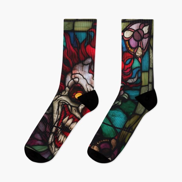 Item preview, HALLOWEEN  Evil Clown in Stained Glass designed and sold by RedHandedOD.